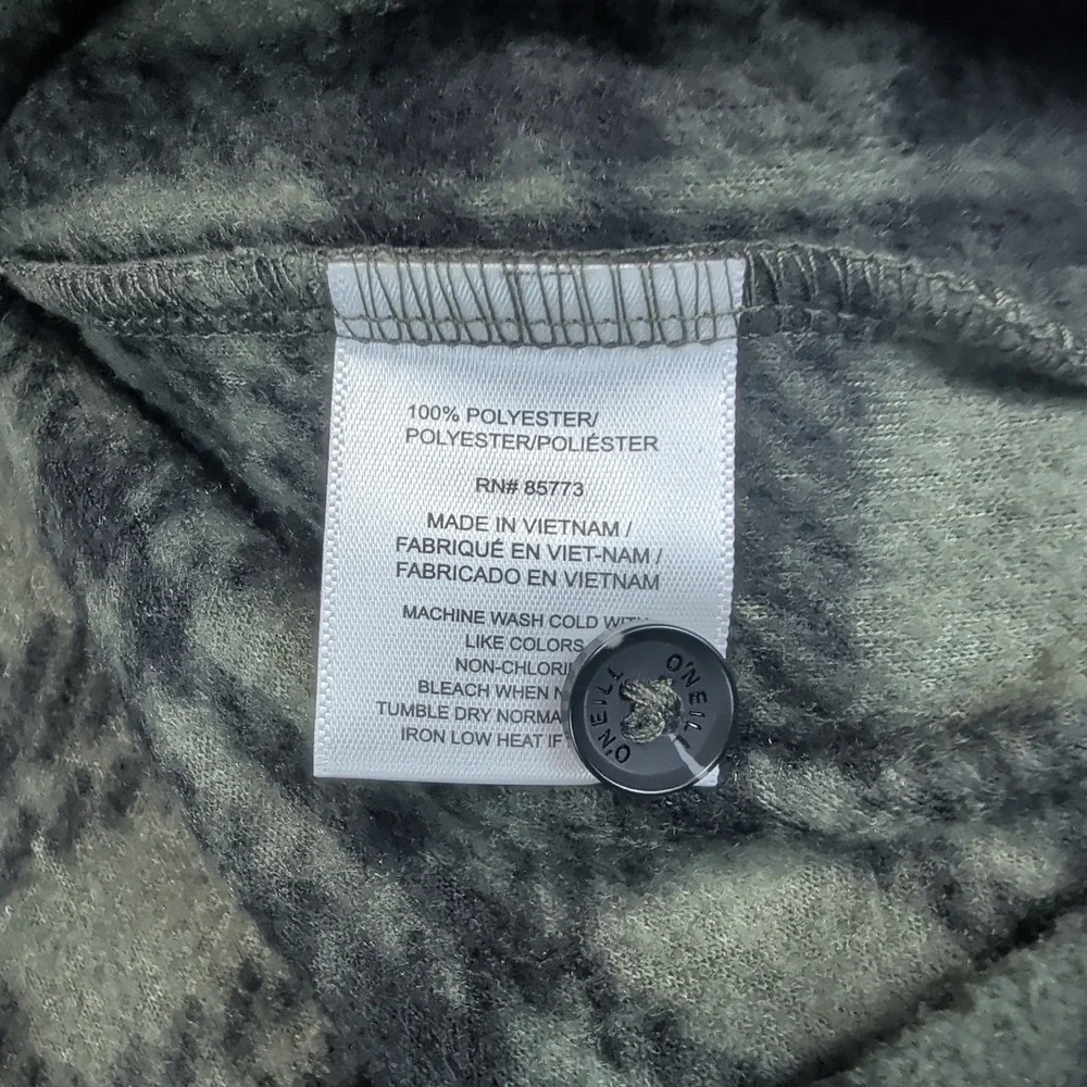 O'Neill Gorpcore Plaid Fleece Shirt Jacket Mens Small Green Snap Front Shacket